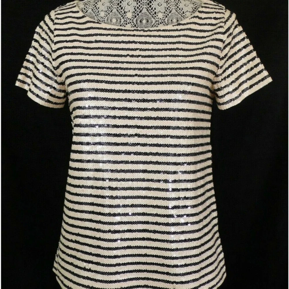 JCrew sequence Striped Black and White Women's Top
